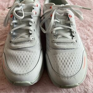 Women's White and Pink Sneakers